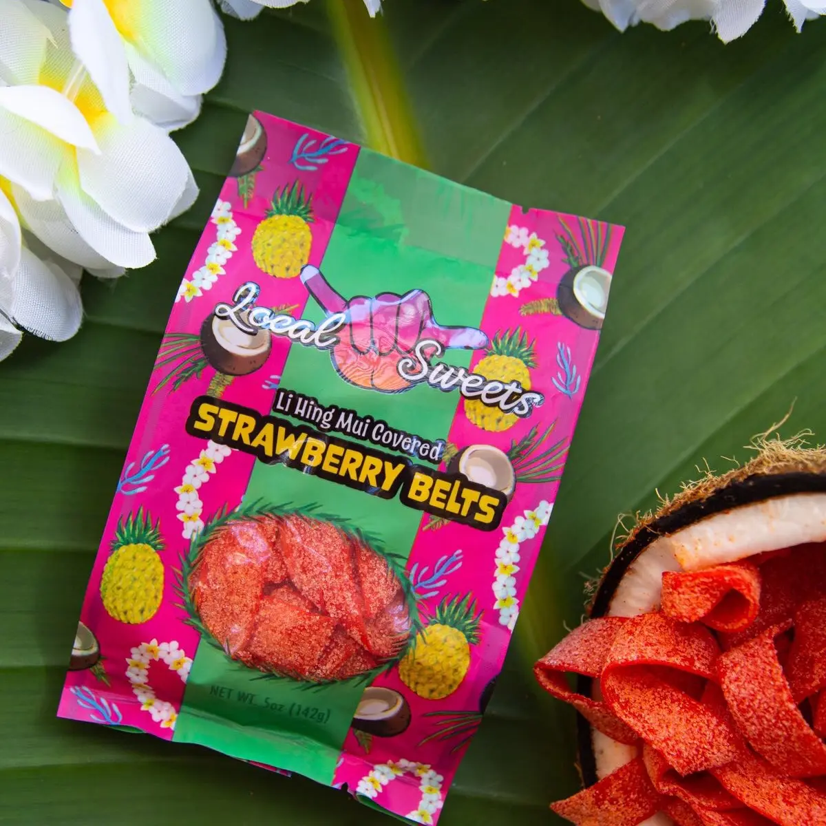 Li Hing Mui Sour Strawberry Belts Li Hing Mui Sour Strawberry Belts