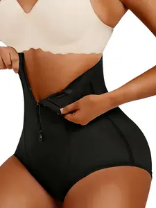 1 Count Women's High Waist Shapewear Shorts wiuth Front Zipper & Adjustable Waist Strap Closure, Fajas, Tummy Control Butt Lifting Body Shaper Panty, Colombian Shapewear, Breathable Sculpting Bottom, Suitable for Holiday & Gift for Her, Underwear, Fit