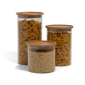 Bamboo & Glass Storage Jars