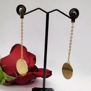 18k gold plated hypoallergenic long dangling delight earrings for sensative skin. perfect for gift for women/teen/girls