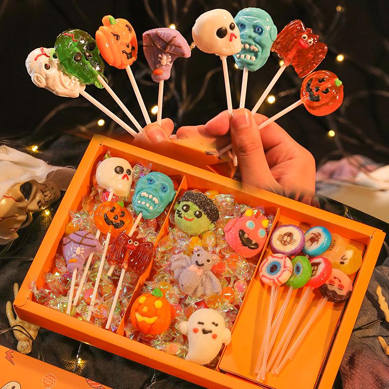 Christmas Candy Gift box set, 4D Lollipop Marshmallows Gummies , Various mixed candies  party favors, Creative Ghost  pumpkin bat, High-appearance snacks, For Kids/Children,Besties,Little friends,Boyfriends and Girlfriends gift 8.57 OZ (33 Count)