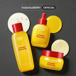 EQQUALBERRY Suero iluminador de vitaminas – Suero iluminador de vitamina C con niacinamida | Fortalece la barrera cutánea | Hidrata con ceramida y ácido hialurónico, 1.01 oz | Regalos de vacaciones