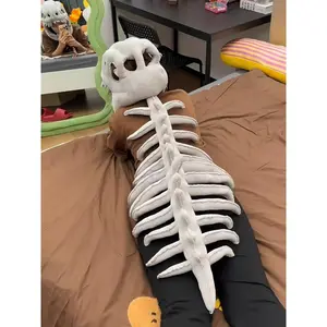 Realistic Dinosaur Skeleton Costume Set,Wearable Skeleton Plush,Dinosaur Skull Headpiece and Spine Costume for Adult