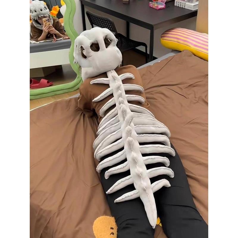 keleton Costume Set Fun Skeleton Dinosaur Costume Dress-Up Fossil Jumpsuit Cosplay Outfit Halloween