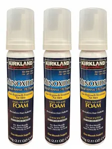 Kirkland Hair Regrowth Foam 5% Minoxidil for Men 3-Month Supply Easy-to-Use Unscented Treatment