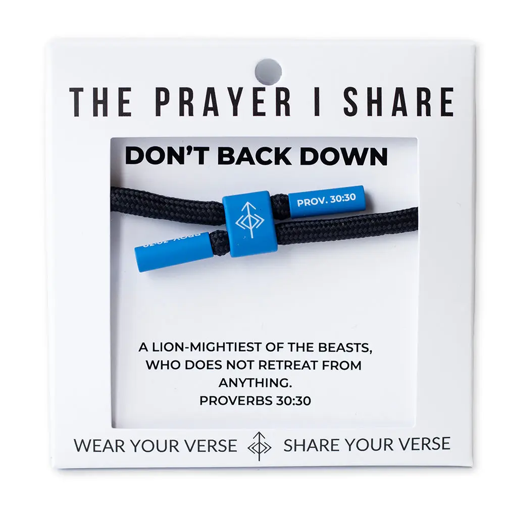 Don't Back Down Proverbs 30:30 Bracelet Unisex Durable Design with Alloy Accents & Silicone Coating Waterproof Adjustable Fit for Active Use