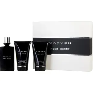 Carven Pour Homme Set-Edt Spray 3.3 Oz & Aftershave Balm 3.3 Oz & Shower Gel 3.3 Oz For Men