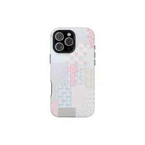 Christian Patchwork Phone Case – Pastel Cottagecore Cross Design |   Vintage Quilt Aesthetic For IPhone |   Faith-Based Soft Girl Gift | Suitable for iPhone 17/iPhone 17 Air/iPhone 17 Pro/iPhone 17 Pro Max/16 Pro Max/15 Pro Max/14 Pro Max/13 Pro Max/12 Pr