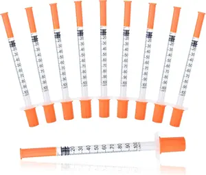 1ml/cc Syringe 29G 5/16 Inch (8mm) Disposable Syringes, Individually Wrapped, Pack of 100