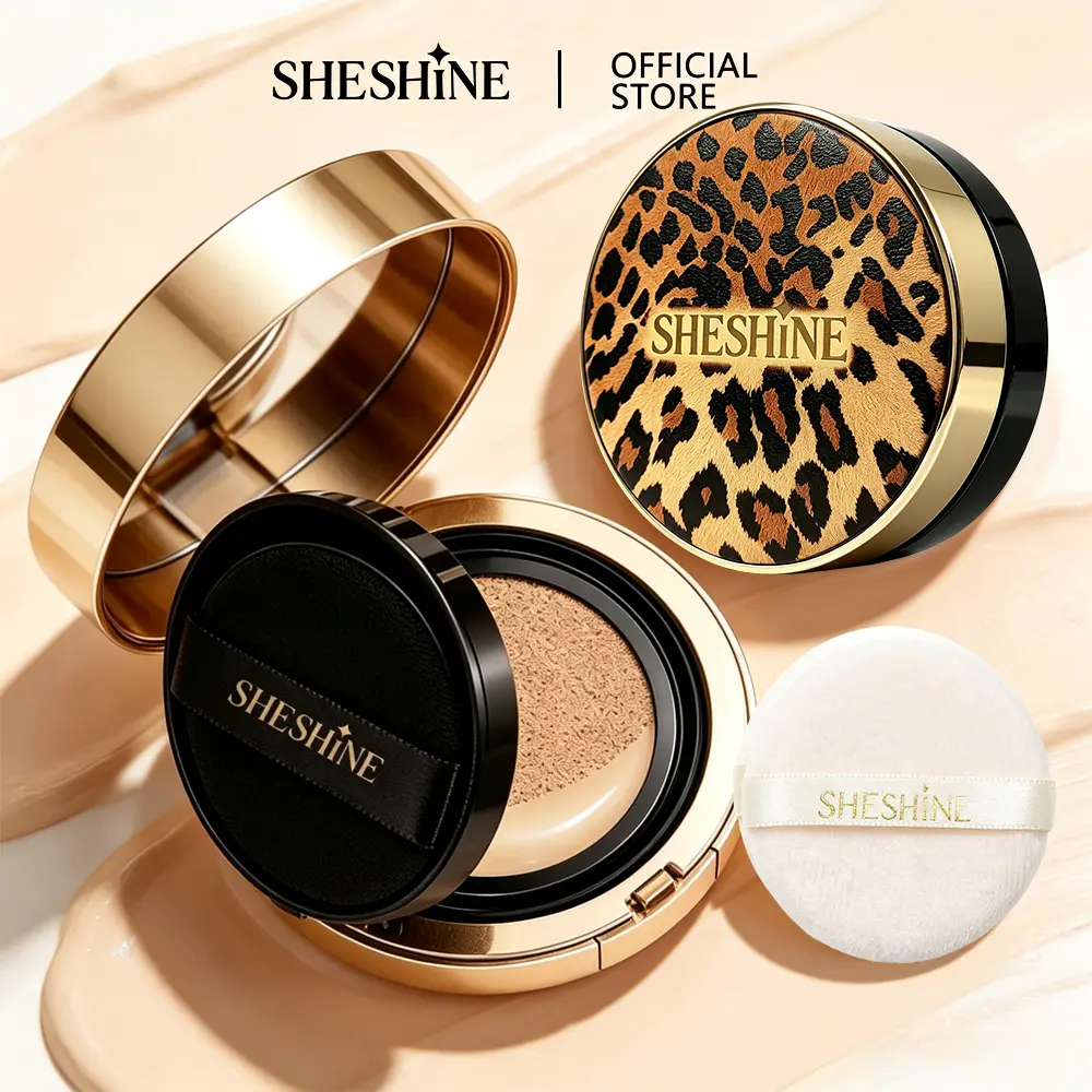 【A2】SHESHINE NOVO 2-in-1 Cushion BB + Compact Powder Foundation, Beauty Products with Hyaluronic Acid, Make Up for All Skin Types, Sun Protection & Natural Look in 30 Seconds SHESHINE2002