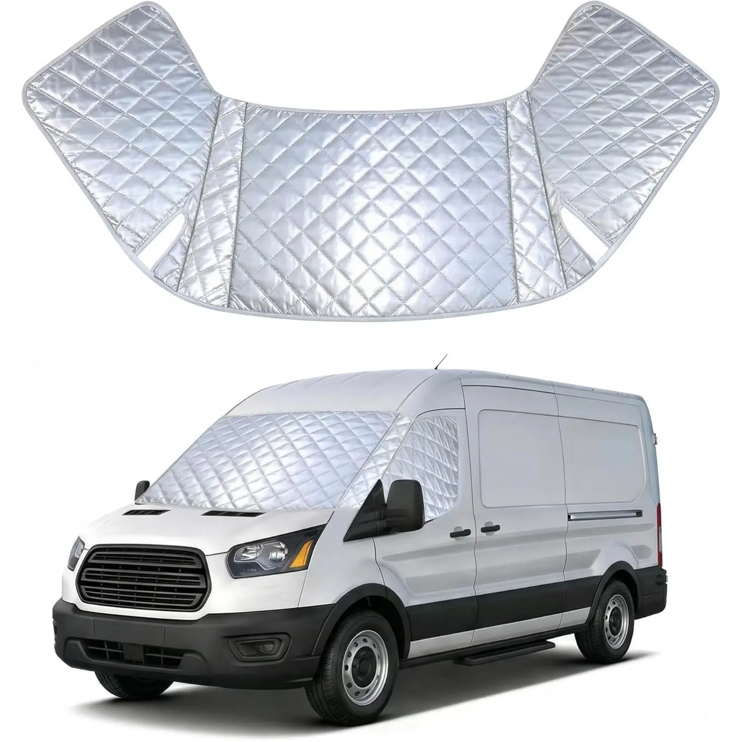 Custom Fit RV Windshield Cover for Ford Transit 2015-2026 All-Weather Sunshade for Blackout Privacy, Waterproof and Durable