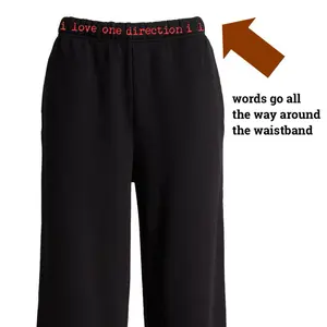 1D fan sweatpants {wasteband design}