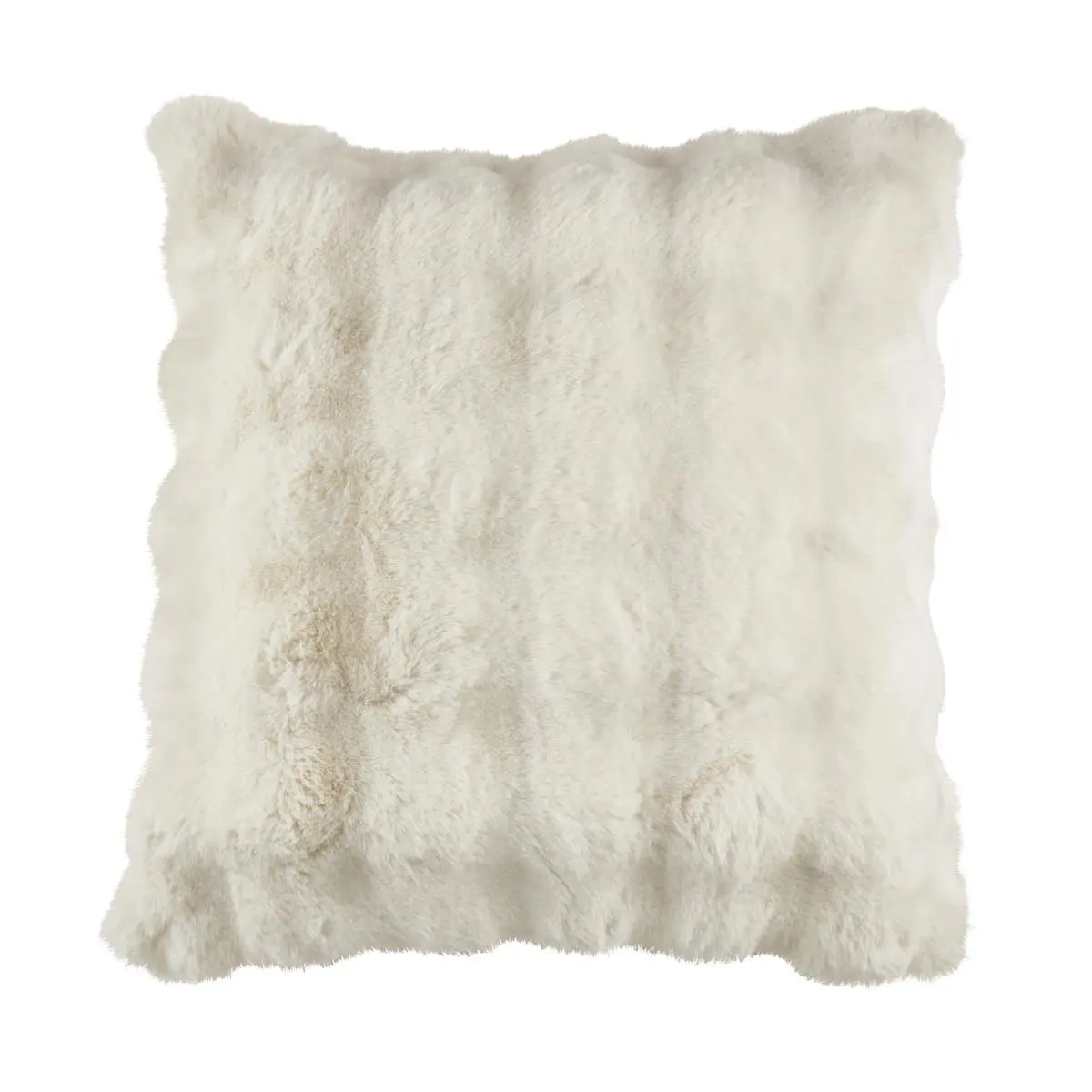 212 MAIN Ivory Luxurious Bubble Texture Faux Fur Poly-Filled Pillow, 20x20 in - Soft Home Decor Bedding Pillows
