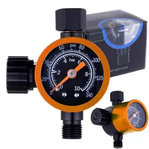 Air Pressure Regulator with Gauge & Water Separator, G1/4" BSP 140 PSI Spray Gun Tool for Automotive Painting