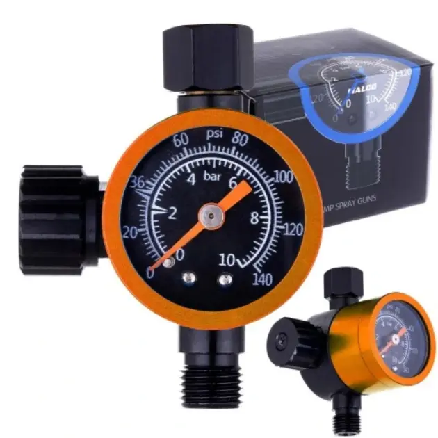 Air Pressure Regulator with Gauge & Water Separator, G1/4" BSP 140 PSI Spray Gun Tool for Automotive Painting