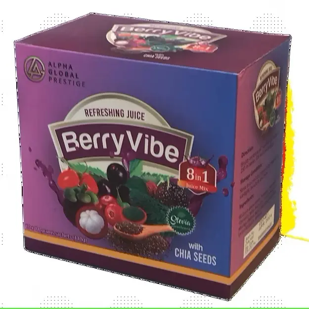 Berry Vibe Refreshing Superfruit Juice 8in1 Mix with Chia Seeds & Stevia Low Calorie 10 Sachets for Daily Use