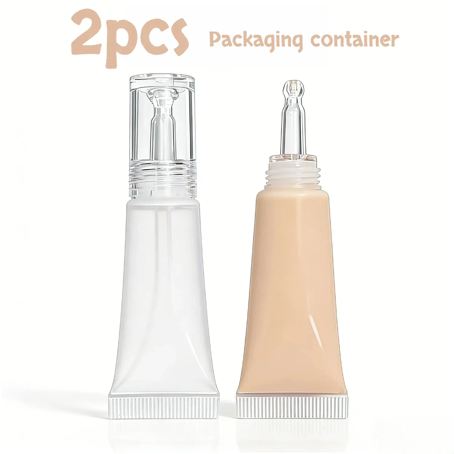 2pcs Mini Travel Size Makeup Foundation and Serum Dispenser Containers - Leak-proof Portable Beauty Cosmetic Containers, Transparent Design, Perfect for Travel Essentials, Packing