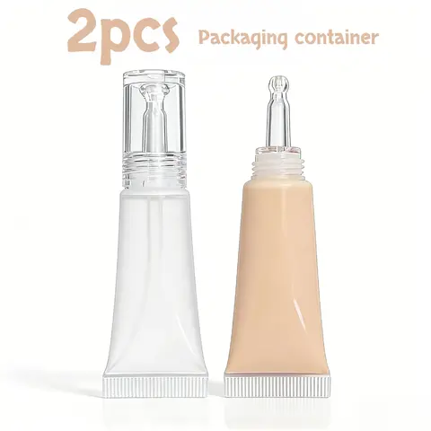 2pcs Mini Travel Size Makeup Foundation and Serum Dispenser Containers - Leak-proof Portable Clear Beauty Cosmetic Containers, Transparent Design, Perfect for Travel Essentials, Packing