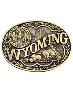 Montana Silversmiths Unisex Wyoming State Heritage Attitude Belt Buckle - 60811Wyc
