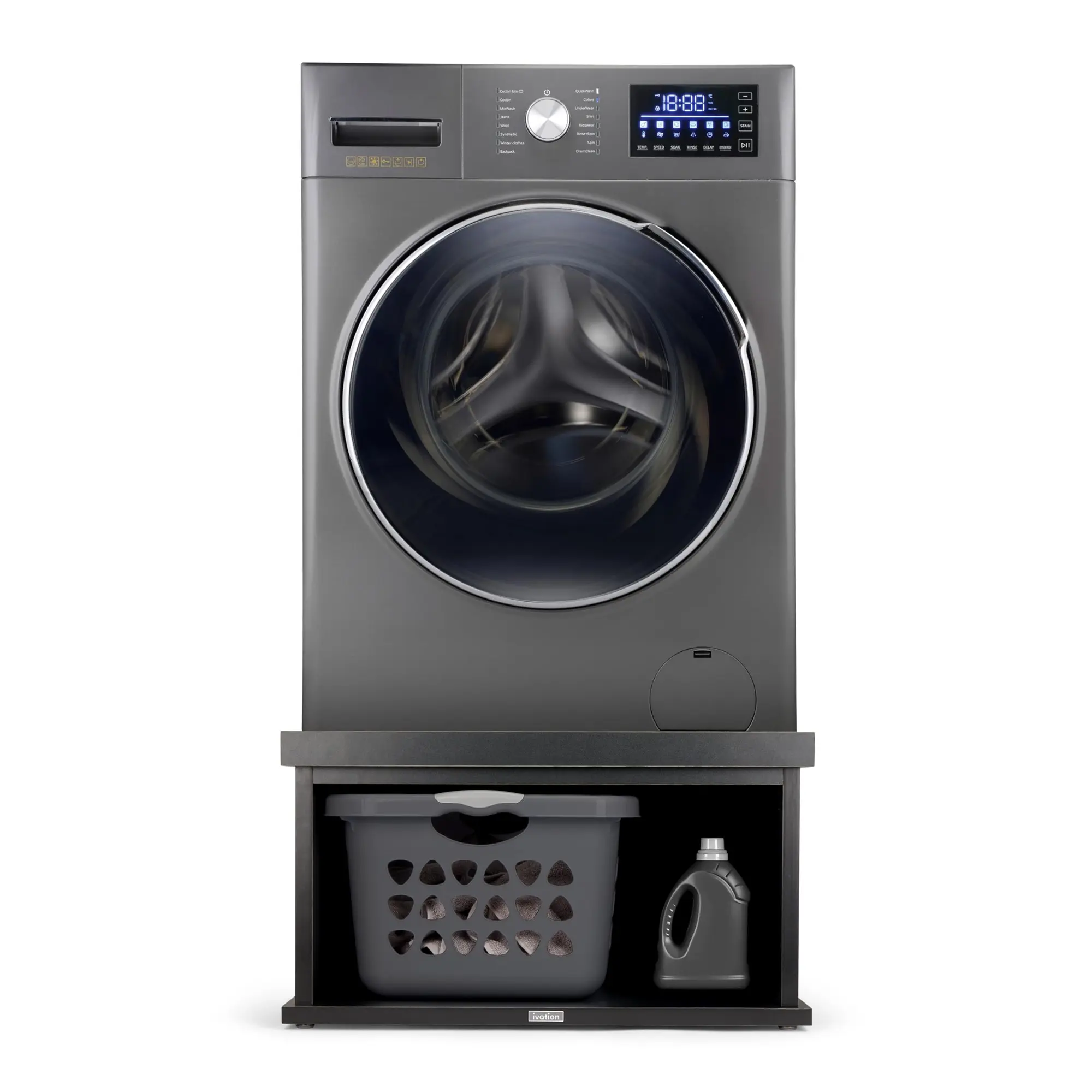 Ivation Wooden Laundry Pedestal for Washer & Dryer, 33.86"x29.92" Universal Fit