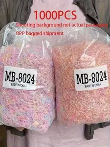 1000pcs Girls Colorful Hair Ties Headbands Ponytail Holders, Multi-Color Options, Perfect for Birthday Parties, Graduation Ceremonies, All Seasons, Scrunchies, Elastic Tie Band