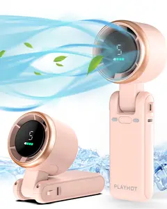 Portable Turbo Fan – 5-Speed Settings, 4000mAh High-Capacity Battery, 10-Hour Operation, 3-in-1 Rechargeable Handheld Fan for On-the-Go Cooling