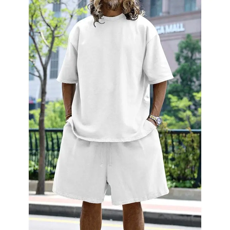 Men's Summer Casual Short Sleeve T-Shirt and Loose Shorts Set, Lightweight Breathable Two-Piece Outfit, Relaxed Fit Daily Wear, Beach, Travel, Vacation, Stylish Comfortable Summer Loungewear for Men