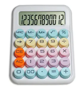 VICTOR® Sum Buddy Desktop Calculator – Large Buttons, 12-Digit Display, Pastel Colors
