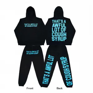 That's A Awful Lot Of Cough Syrup Set Men Women Streetwear Hoodie Sweatpants Y2K Aesthetic Tracksuit Graphic Pullover Baggy Joggers Unisex