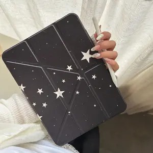 iPad Protective Case with Star Design, Foldable Stand, Folding, Pen Slot, Shockproof, Tablet Protective Cover, Tablet, Compatible with iPad 10th/11th, Mini, Pro, Air Series, Ipad Accessories