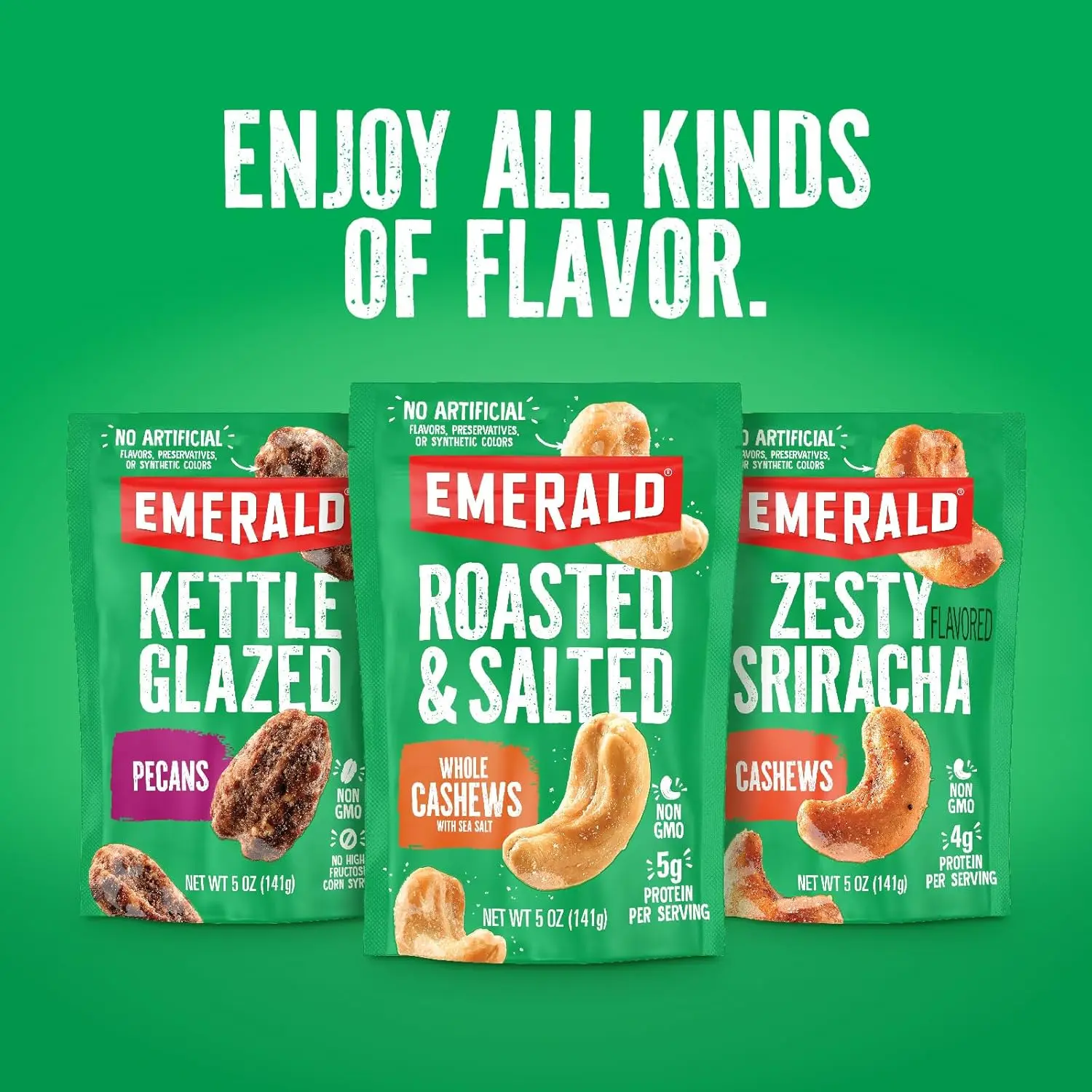 Emerald Nuts Cashews and Almonds with Dried Pineapple 7 Ct (1-Pack), 100-Calorie Individual Packs of Mixed Nut Blend and Dried Fruit