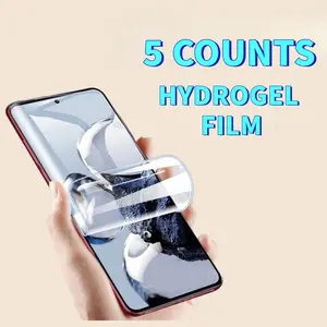 5 Counts Suitable for Redmi Note 15 4G 5G 15Pro Note15 Pro Pro+ ProPlus Hydrogel Film, Flexible Front Screen Protector, Supports Fingerprint Unlocking, Scratch And Wear Resistant, Fingerprint Resistant, Compatible with Phone Cases