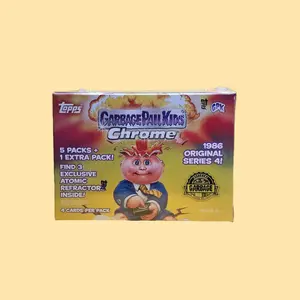 Topps GPK Chrome OS4 Blaster Box-Atomic Refractors- 6 Packs-1986 Original Series 4 Trading Cards Box Trade Card Box Single Pack Options-4 Per Pack