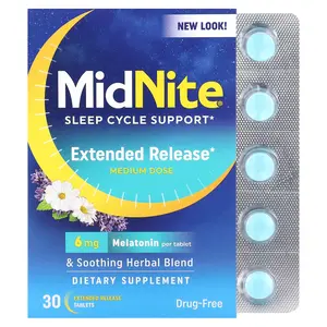 MidNite Sleep Cycle Support, Medium Dose, 6 mg, 30 Extended Release Tablets