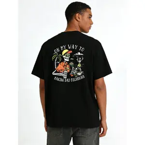 Men's Salty Bones On My Way to Making Bad Decisions Graphic T-Shirt, 100% Cotton Soft Breathable Fabric, Casual Streetwear Style, graphic tee，men's t shirts，graphic tee，men's t shirts