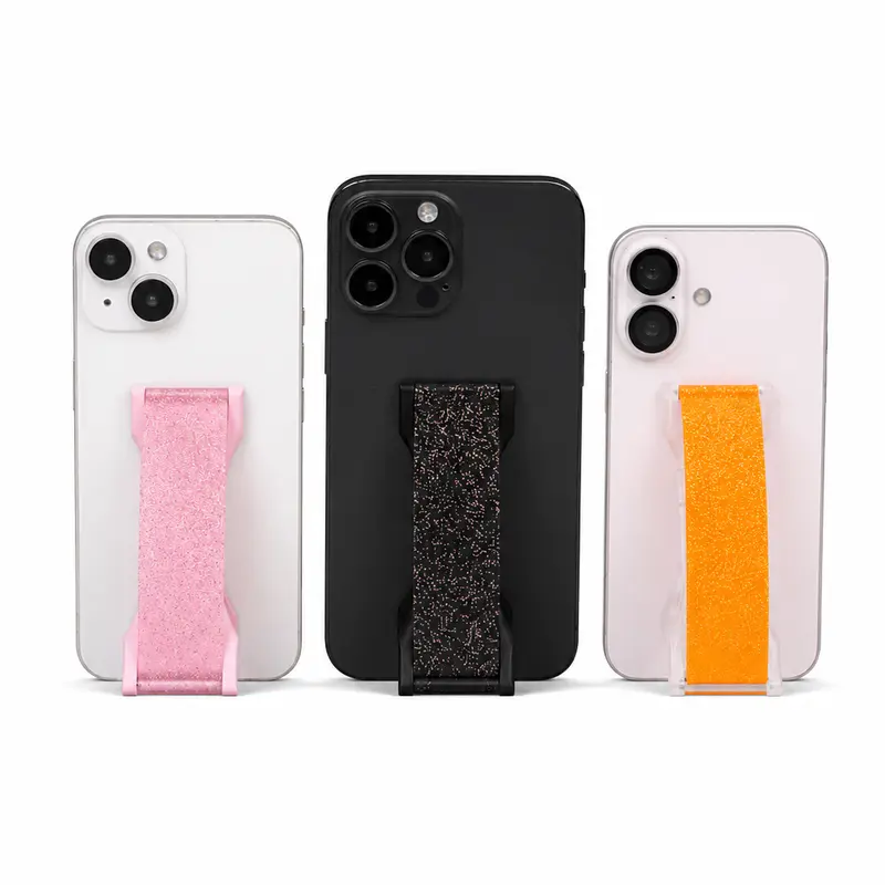 PRO GLITTERS - Magnetic Phone Grip Accessories Landscape Mount Silicone Devices Metal Smartphone Cellphone Stand Cell Phone Holder Handle Phone Accessory Compatible Smartphone Holders Magnets Phone Holder Magstand Phone Holder Mobile Mount Pink Diamond Gl