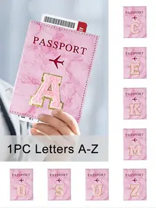 Embroidered Passport Holder with A-Z Letters, Unisex Rfid Vintage Business Travel Case, Essential Travel Accessories