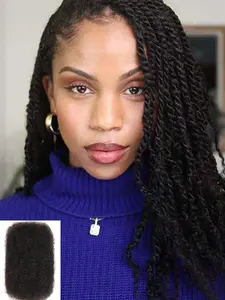 100% Human Hair Afro Curly Kinky Twist Crochet Braids, Kardashian Style Virgin Dreadlocks for Women, Natural Look & Easy Maintenance