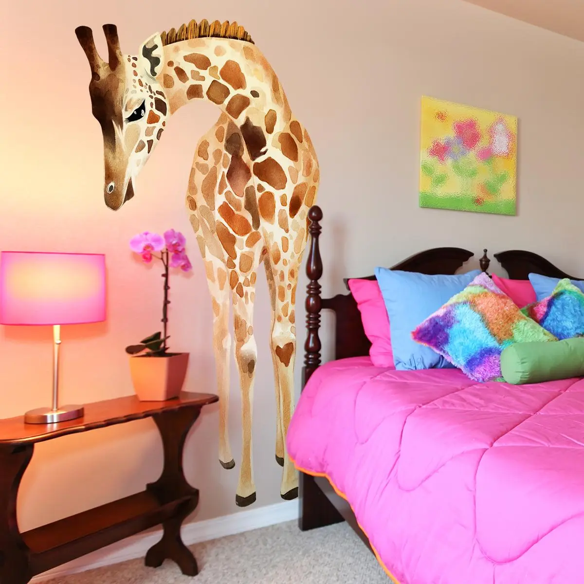 Giraffe Pattern Wall Sticker, Self Adhesive Wall Decal, Decorative Sticker for Home Living Room Bedroom, Ornaments