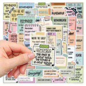 50 pcs Inspirational Quote Sticky Notes - Soft Colors, Self-Adhesive Removable - Cute Memo Pads For Planners, Journals, Gifts, School, Office Deco