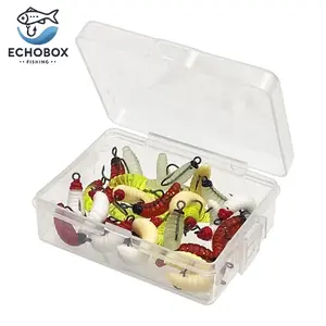 EchoBox Pre-Rigged Maggots 30-Pack Fishing Lures | Blood Dot, Glow, & Redhead Colors for Panfish & Trout – Ultra-Finesse 0.8” Lures!
