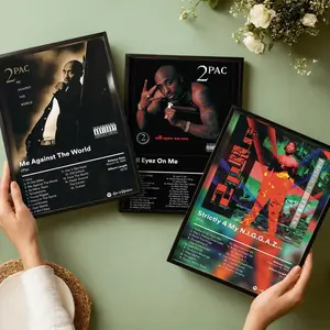 Singer Rapper 2Pac Album Cover Painting Calligraphy Canvas Wall Art｜Gallery-Grade Waterproof Poster｜Fade-Resistant & Scratch-Proof｜Perfect Gift & Home Decor｜Living Room, Bedroom, Home Decoration｜Multiple Size