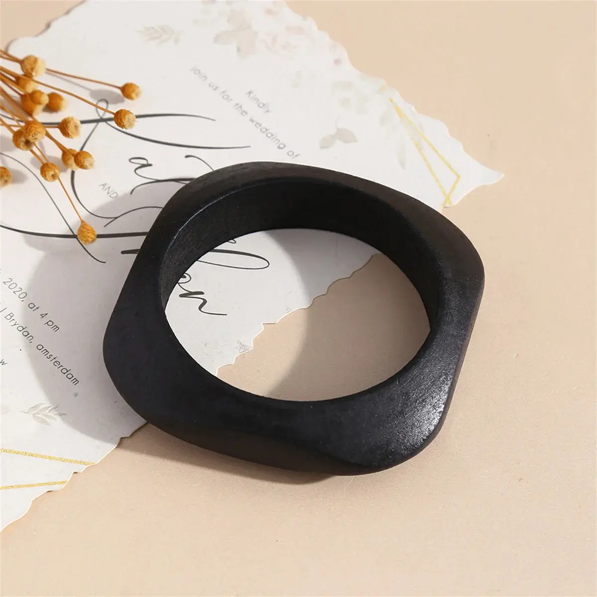 Monochrome Timber Wood Bangle (2.72" diameter) - 4 colors