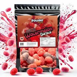 PowderPops Sour Watermelon Gusher Bursts Viral Candy 6OZ Sweet & Sour Snack