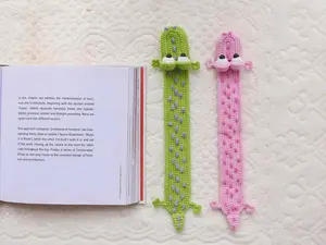 Loppy Puff - Crochet Alligator Bookmark | Handmade Amigurumi Reptile Page Holder | Cute Animal Book Accessory | Gift For Readers