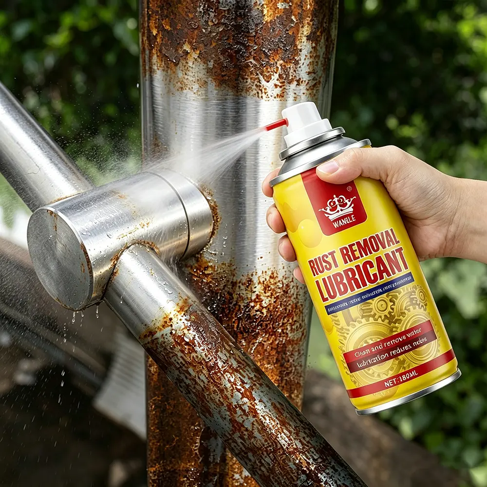 Multi-Purpose Penetrating Rust Remover Spray, Stops Squeaks & Lubricates, Protects Against Rust & Corrosion, Safe on Metal Plastic Rubber, Summer Door Hinge Fix 2026, Car Bike Home DIY Care, 180ml Portable Can, Loosens Rusted Bolts Instantly