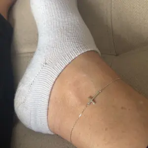 S925 Sterling Silver Simple Cross Design Anklet Ankle Bracelet, Fashionable Jewelry for Women & Girls, Trendy All-match & Exquisite Jewelry for Birthday Gift