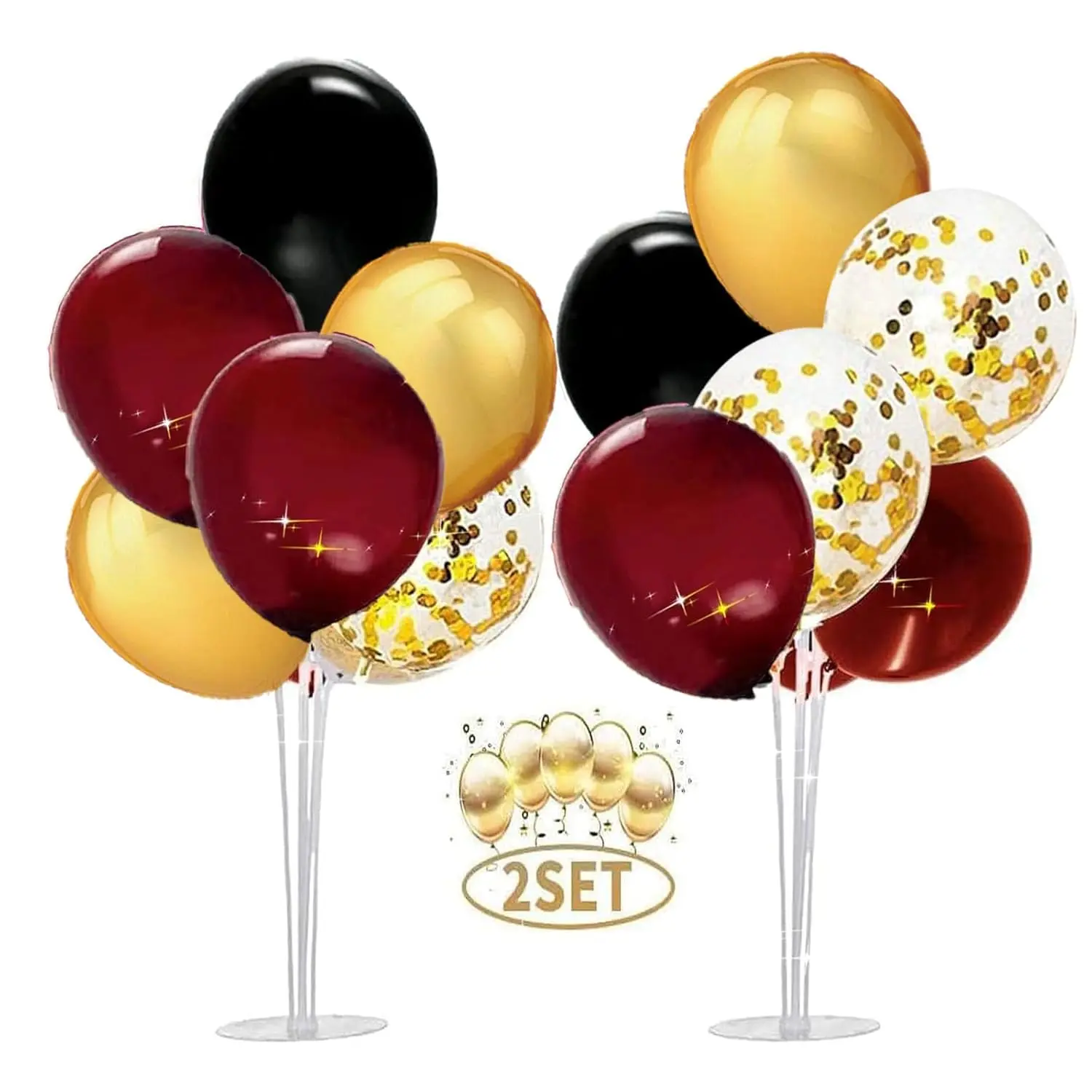 Maroon Gold Graduation Decorations 2026 Balloon Stand Kit for Party Decor