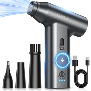 [Camping Essentials] CLEVAST Compressed Air Duster – Super Power Cordless Electric Mini Air Blower, 130,000 RPM Brushless Motor, Stepless Speed Control, Rechargeable for PC, Keyboard, Car, Electronics Cleaning Kit
