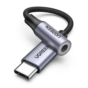 USB C to 3.5mm Audio Adapter Type C to Headphone Aux Jack Dongle 24bit/96kHz HiFi DAC  Cord Compatible with  17 16 Pro Max/16 Plus, iPad, Galaxy S25 S26 Ultra, Pixel 10 Grey